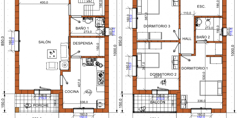 1 PLANO planta baja vivienda 150 m2