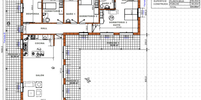 1 PLANTA BAJA -224,00 m²