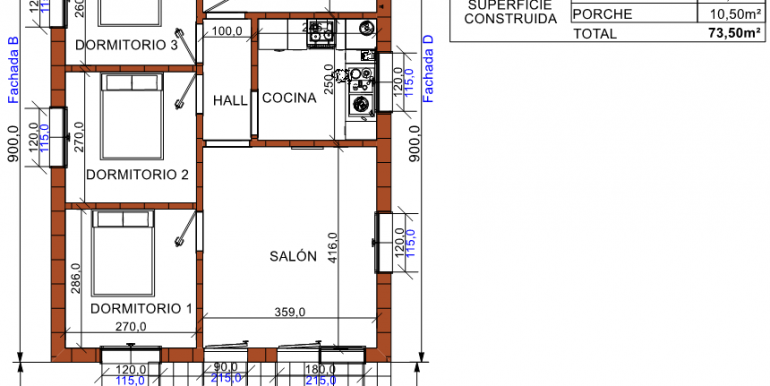 1 Planta baja, Vvda 73,50 m²