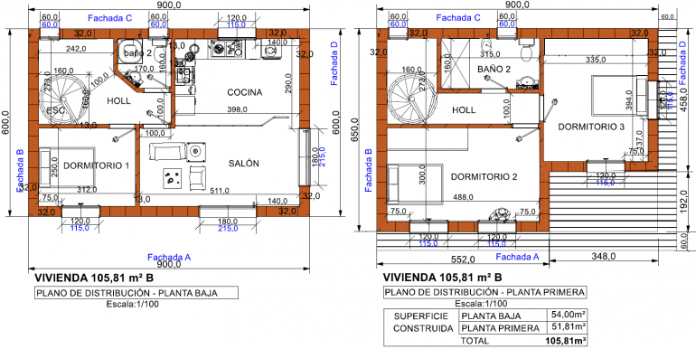 2, Plano casas prefabricadas