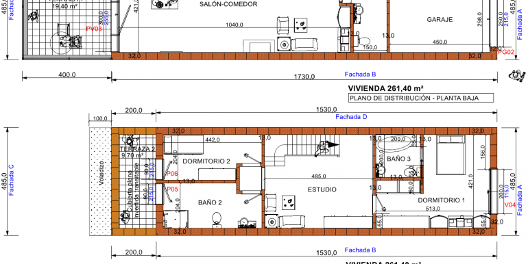 3, planta baja y primera vvda 261,40