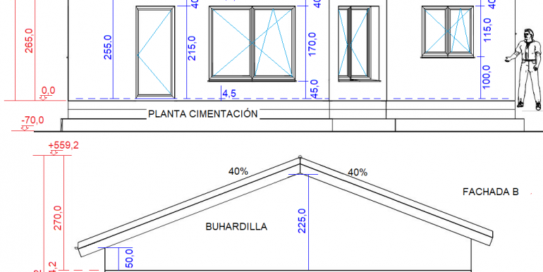 4 FACHADA A, B casa 79,79 con buhardilla,