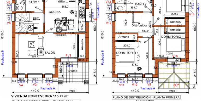 5 planos - Pontevedra 115,79 m²
