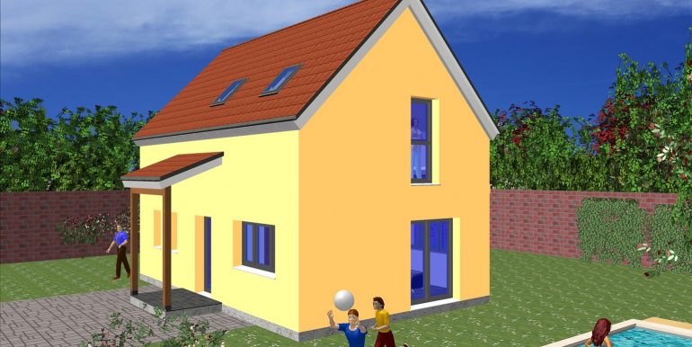 Casa abuhardillada prefabricada