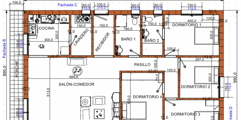PLANO Planta baja - Vivienda 143,39 m2 B