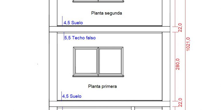 Seccion Vivienda prefabricada 261,40