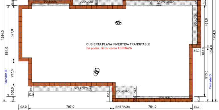 plano CUBIERTA Vivienda 146,74