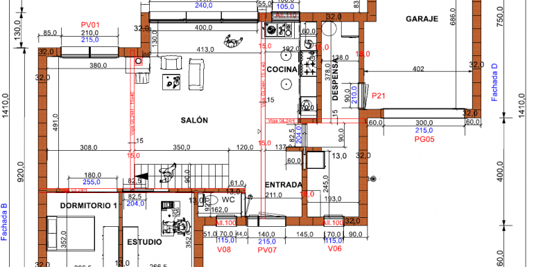plano chalet 246,10 m2, planta baja
