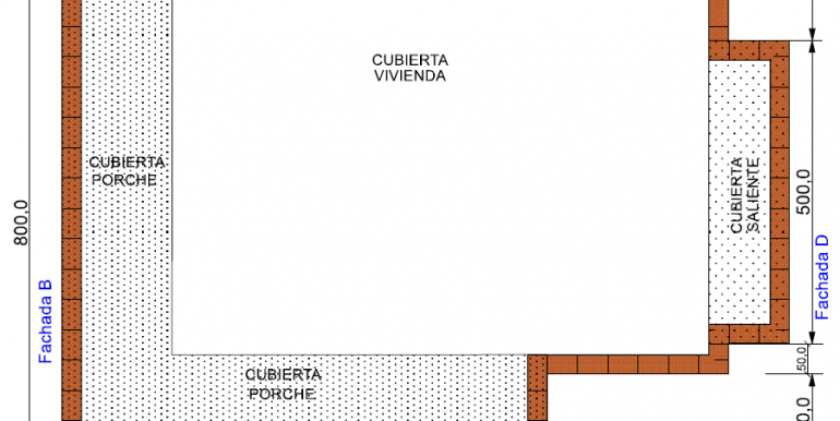 plano cubierta vivienda prefabricada 107,25