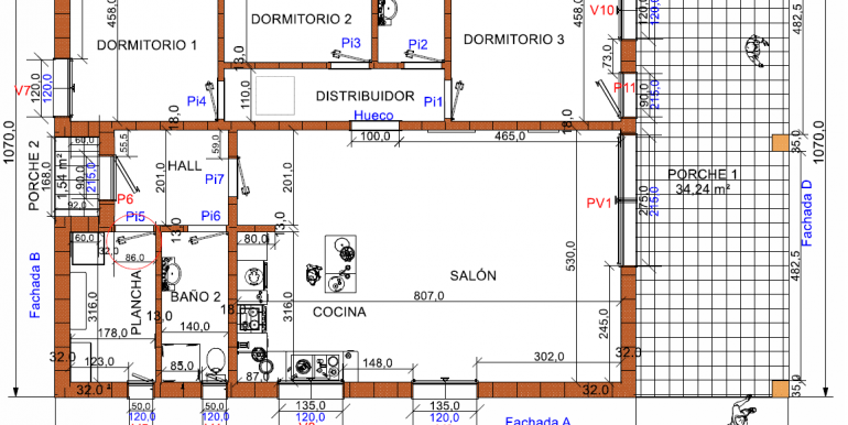 plano planta baja Agustin 164,78 m²