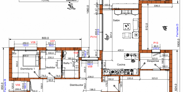 plano planta baja casa 226,40 m2