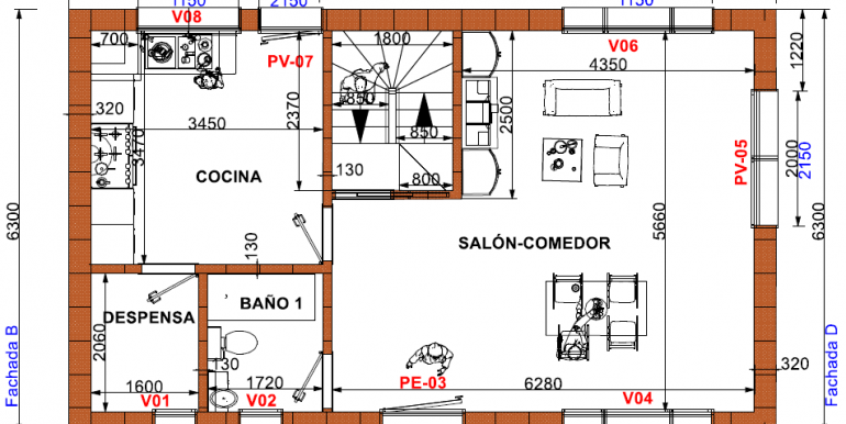 plano planta baja, vivienda prefabricada valencia