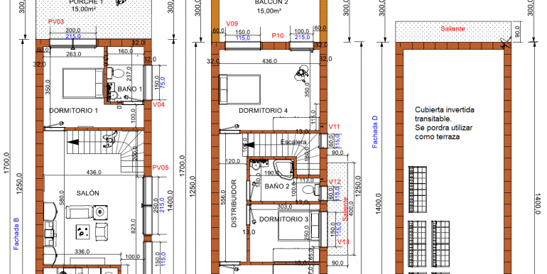 planos Vivienda 170,00, planta baja y primera