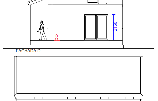 planos de Alzado, Fachada C, D vivienda prefabricada valencia