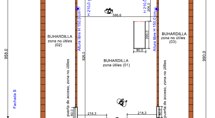 planta buhardilla - Vivienda 138,56 + Buhardilla 60,58 -