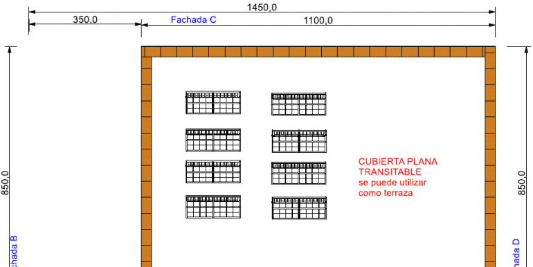 planta cubierta - Vivienda 214,00 m2 ,