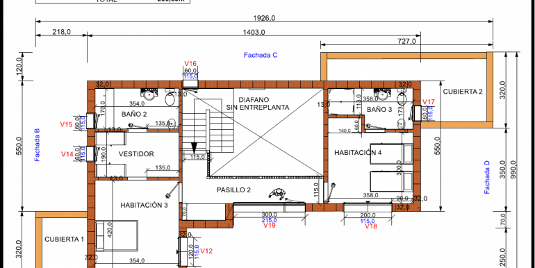 planta primera 205,60 m²