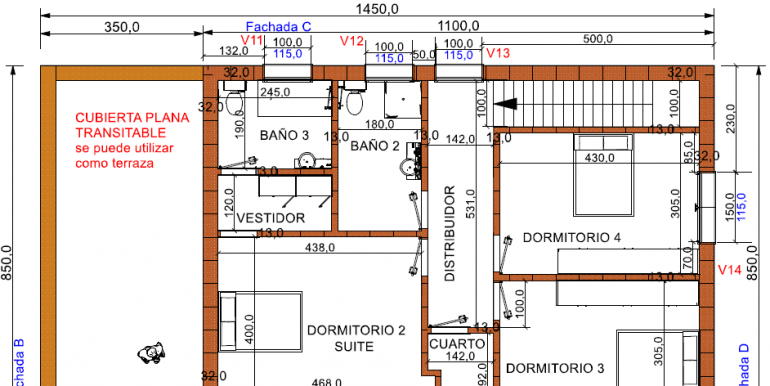 planta primera - Vivienda 214,00 m2 ,